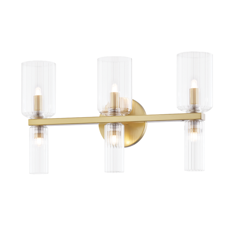 Mitzi 6 LIGHT BATH BRACKET H384303 Vanity Lights Mitzi Antique Brass  