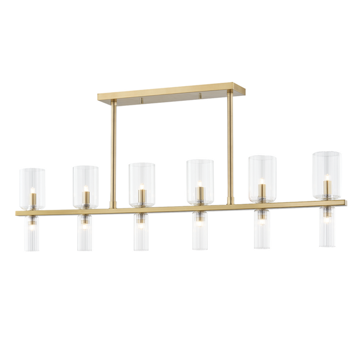 Mitzi 12 LIGHT ISLAND H384912 Linear Chandeliers Mitzi Antique Brass  