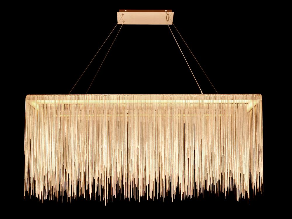 Avenue Lighting FOUNTAIN AVE. COLLECTION GOLD JEWELRY RECTANGLE HANGING FIXTURE HF1201-GLD