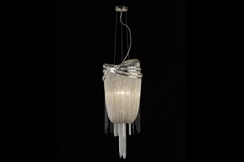 Avenue Lighting WILSHIRE BLVD. COLLECTION NICKEL FINISH STEEL CHAIN FOYEAR HANGING FIXTURE HF1608