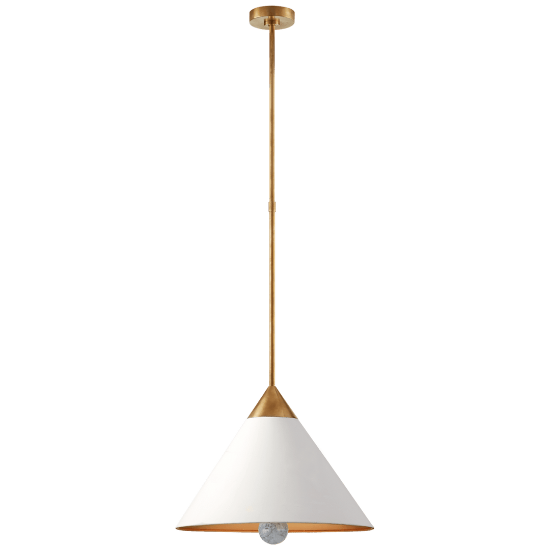 Visual Comfort Cleo Pendant Mini-Pendants Visual Comfort & Co. Antique-Burnished Brass Antique White 