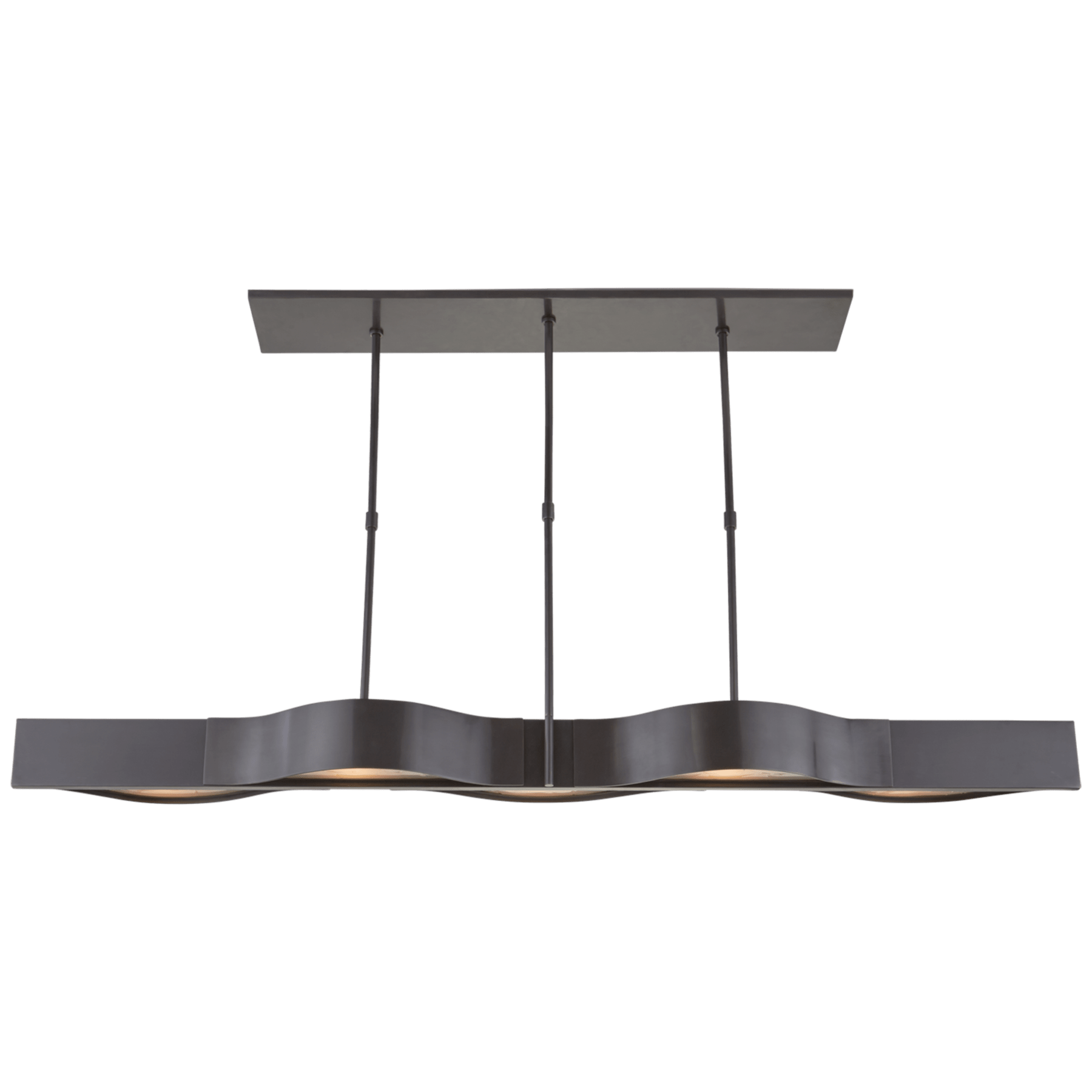 Visual Comfort Avant Large Linear Pendant Linear Suspension Light Visual Comfort Bronze Frosted Glass 
