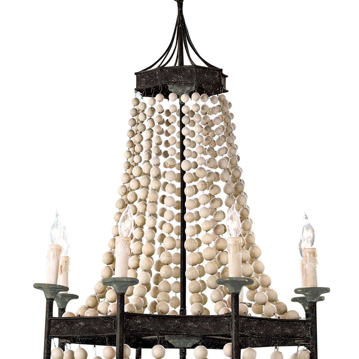 Regina Andrew  Wood Beaded Chandelier Chandeliers Regina Andrew   