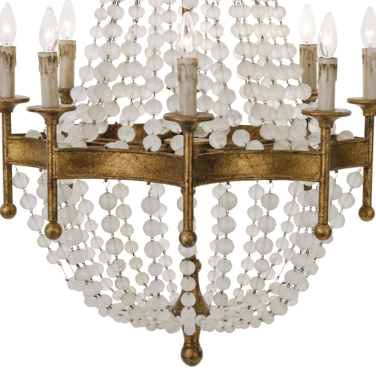 Regina Andrew  Frosted Crystal Bead Chandelier Chandeliers Regina Andrew   