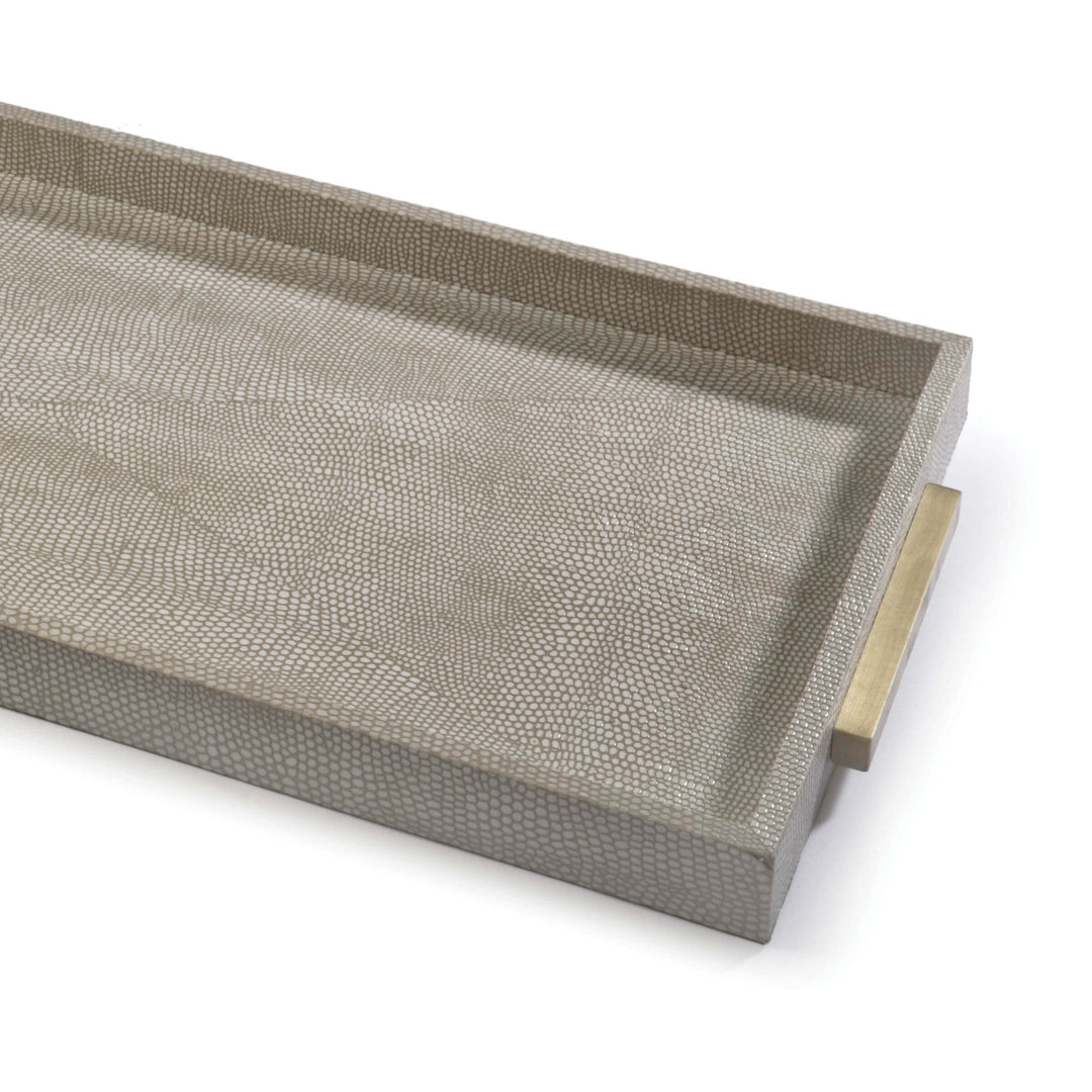 Regina Andrew Rectangle Shagreen Boutique Tray (Ivory Grey Python)