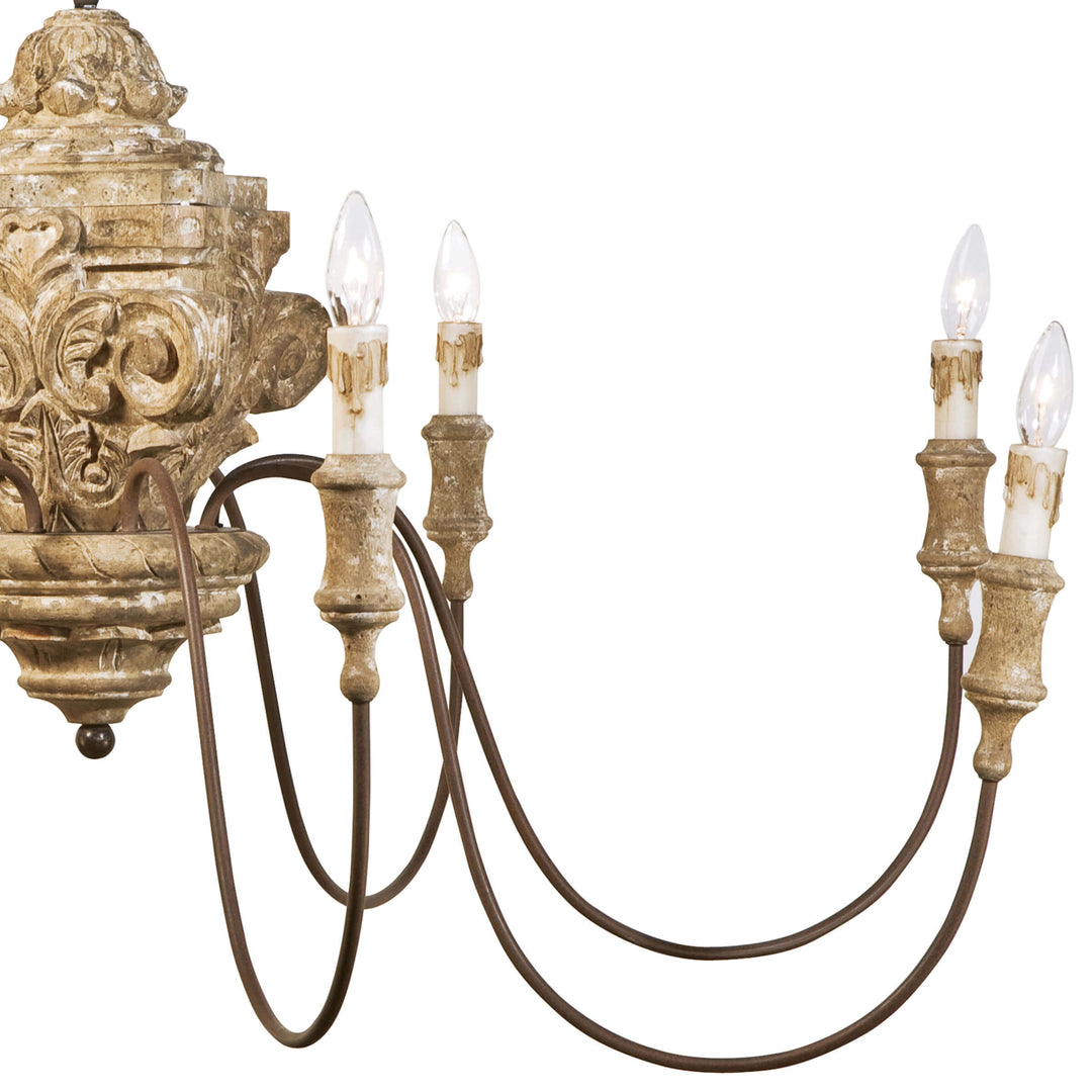 Regina Andrew  Wood Carved Chandelier Chandeliers Regina Andrew   