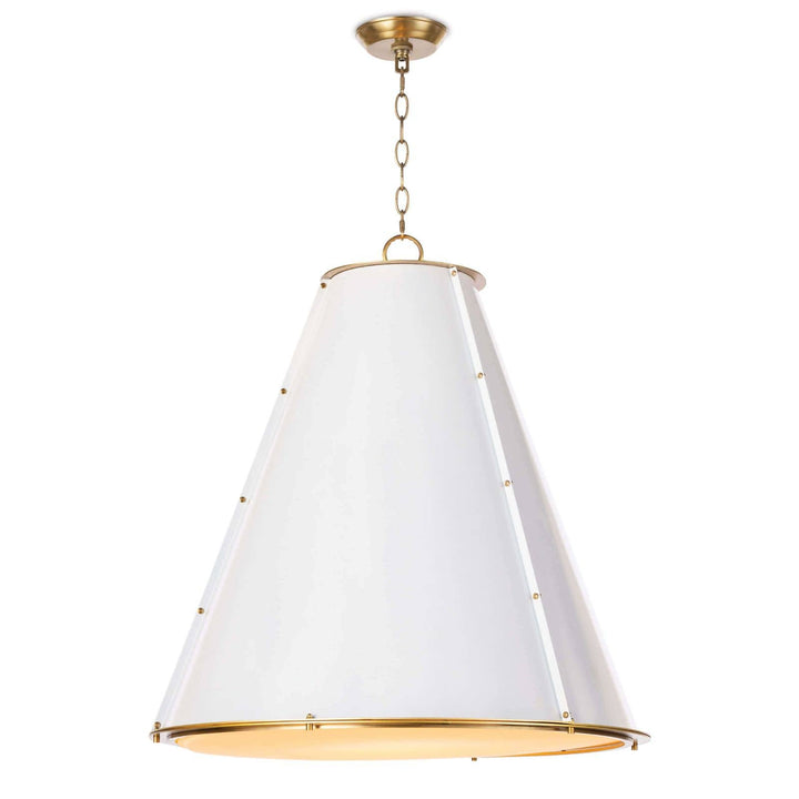 Regina Andrew  French Maid Chandelier Large (White and Natural Brass) Chandeliers Regina Andrew White  