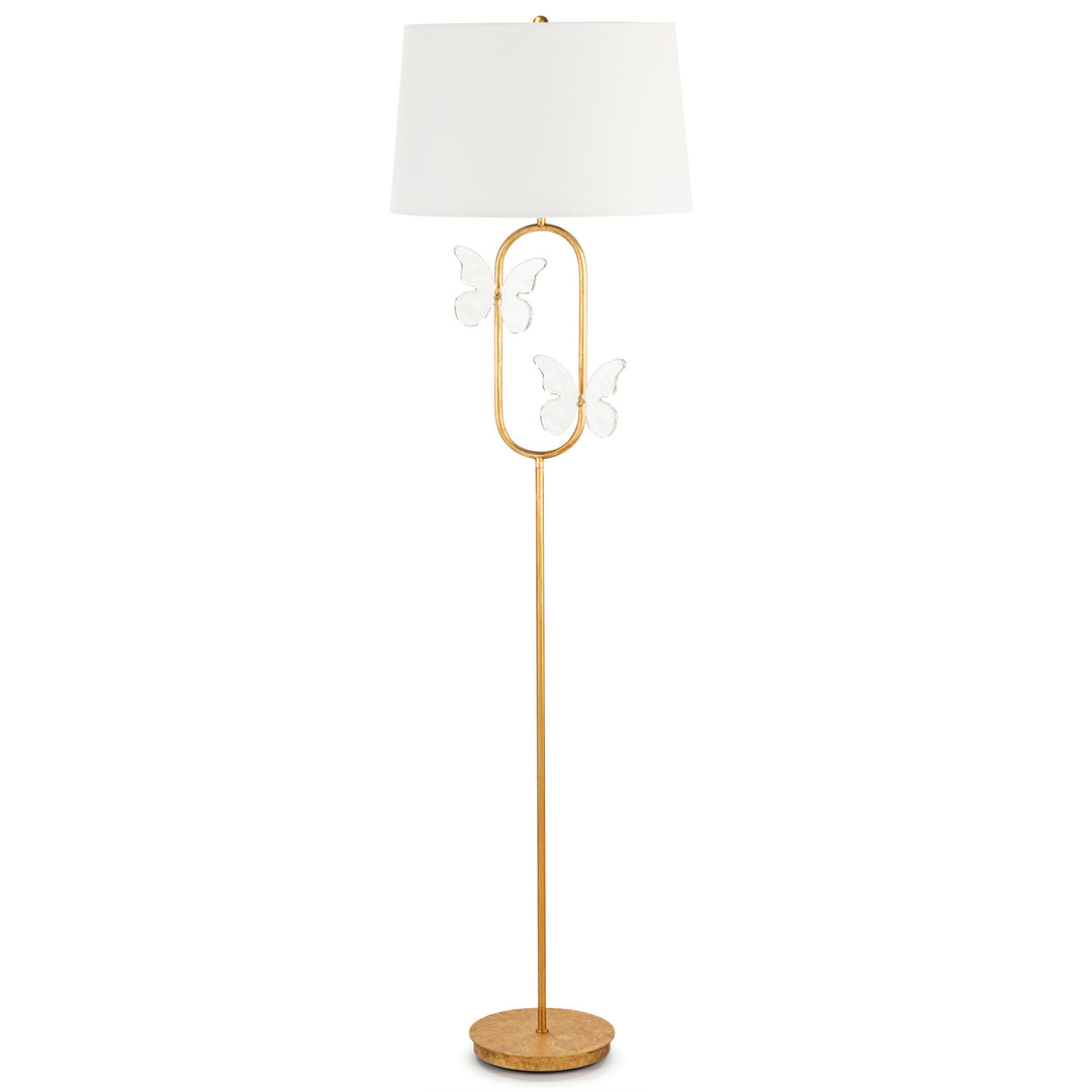 Regina Andrew  Monarch Oval Floor Lamp Table Lamps Regina Andrew Gold Leaf  