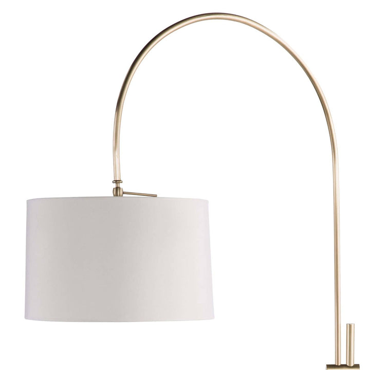 Regina Andrew  Arc Floor Lamp With Fabric Shade (Natural Brass) Table Lamps Regina Andrew   