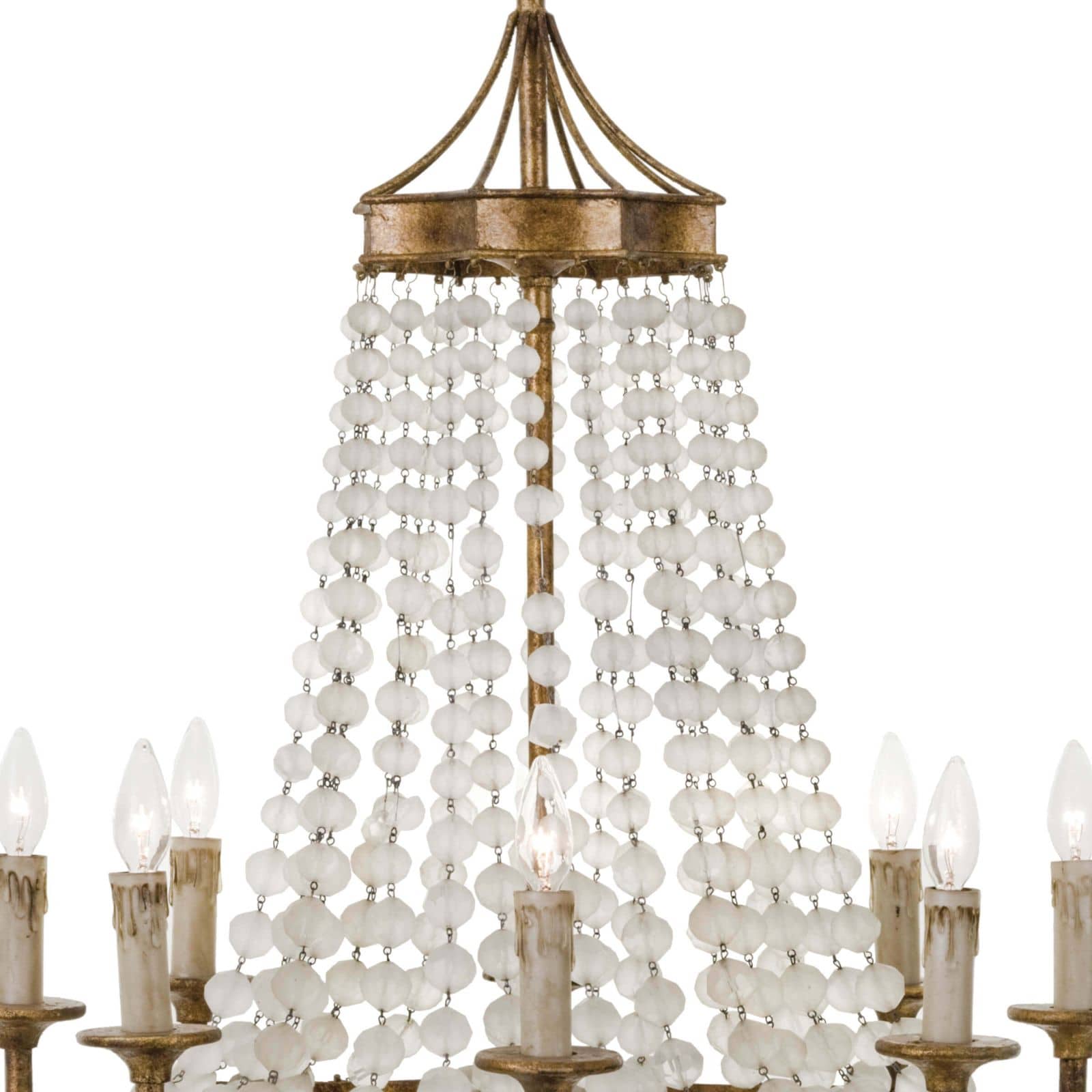 Regina Andrew  Frosted Crystal Bead Chandelier Chandeliers Regina Andrew   