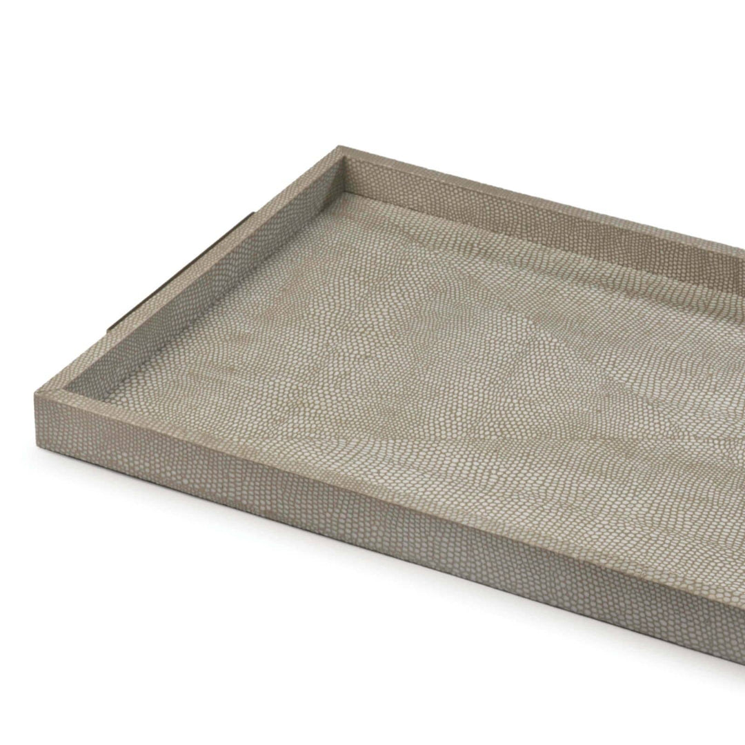 Regina Andrew Rectangle Shagreen Boutique Tray (Ivory Grey Python)