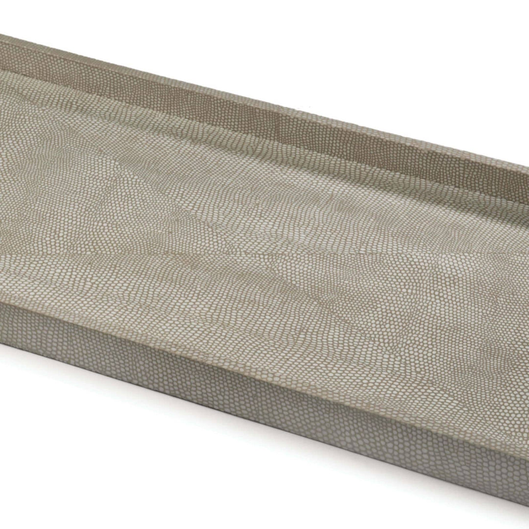 Regina Andrew Rectangle Shagreen Boutique Tray (Ivory Grey Python)