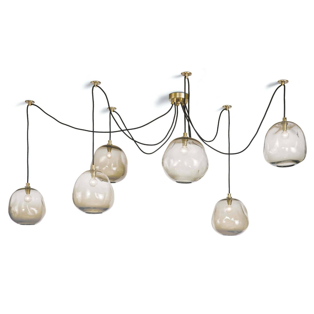 Regina Andrew  Molten Spider Large With Smoke Glass (Natural Brass) Pendants Regina Andrew   