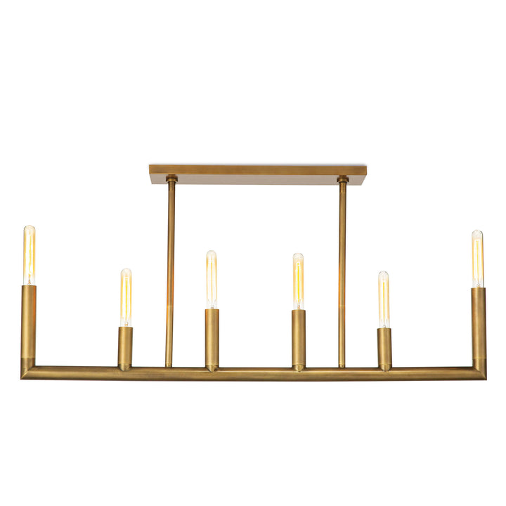 Regina Andrew  Wolfe Linear Chandelier Chandeliers Regina Andrew Natural Brass  