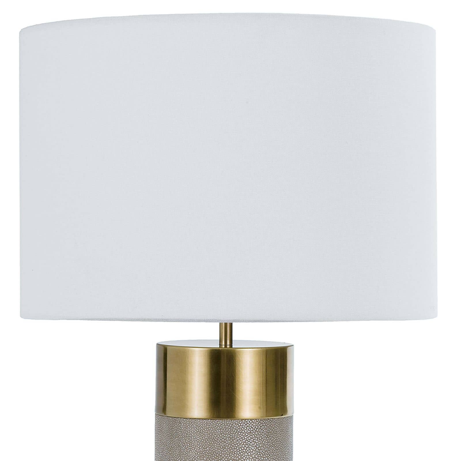 Regina Andrew  Harlow Ivory Grey Shagreen Cylinder Table Lamp Lamp Regina Andrew   