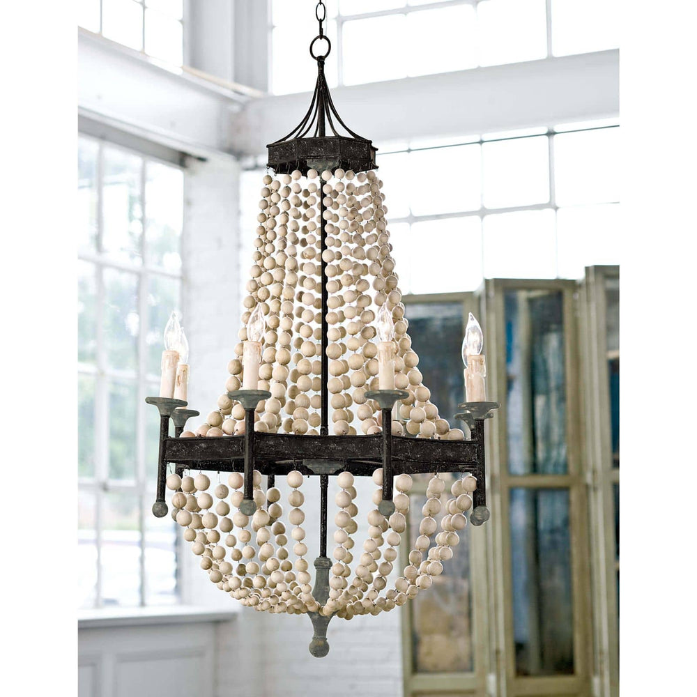 Regina Andrew  Wood Beaded Chandelier Chandeliers Regina Andrew   