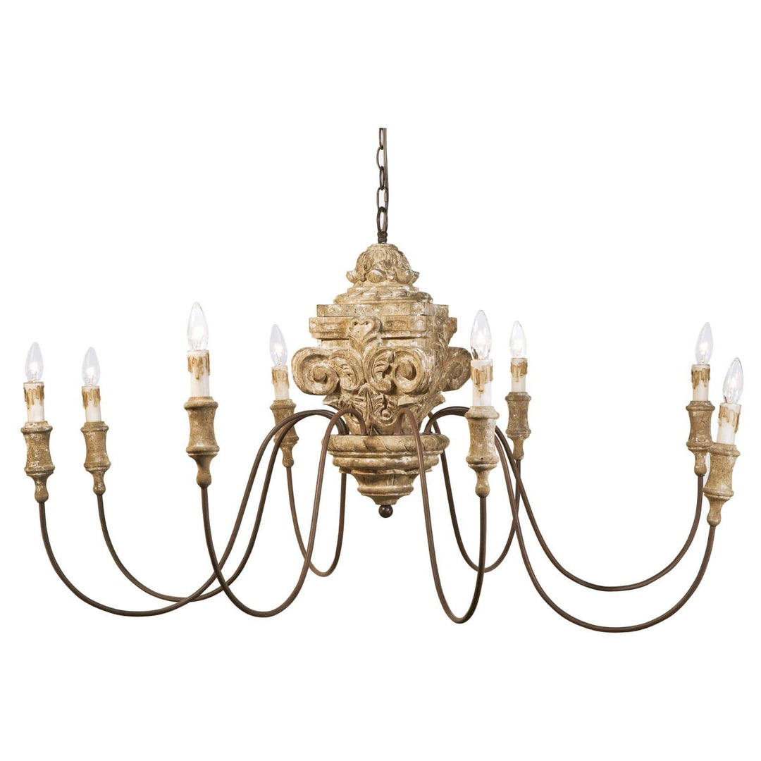 Regina Andrew  Wood Carved Chandelier Chandeliers Regina Andrew Distressed Painted  