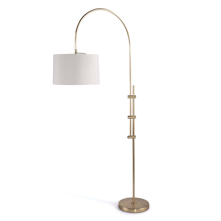 Regina Andrew  Arc Floor Lamp With Fabric Shade (Natural Brass) Table Lamps Regina Andrew Natural Brass  