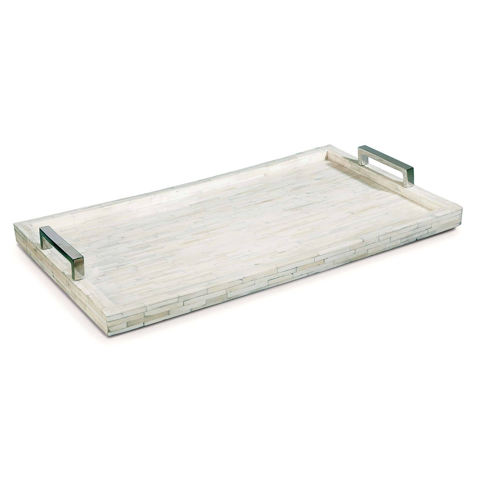 Regina Andrew  White Bone and Nickel Tray Décor/Home Accent Regina Andrew Polished Nickel  