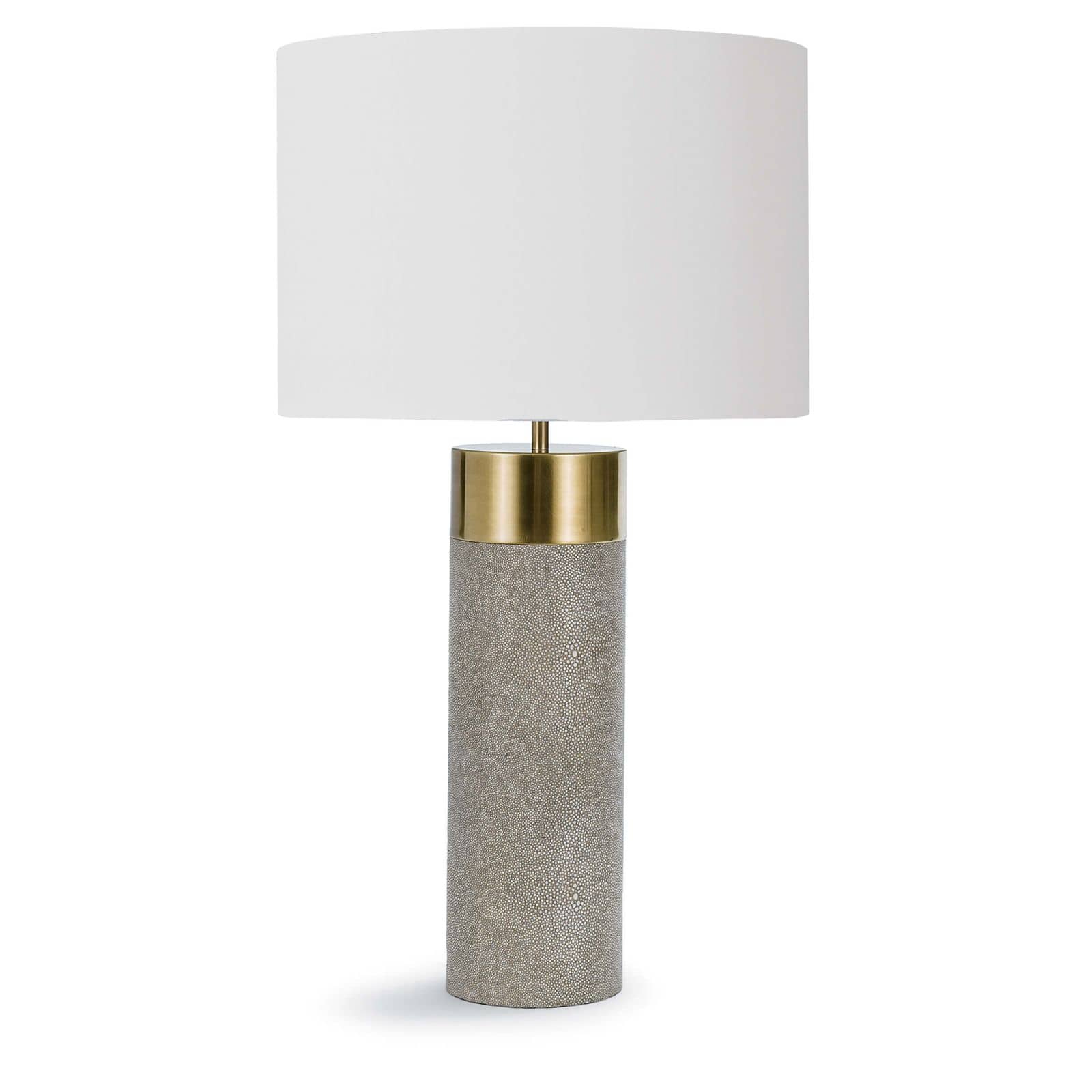 Regina Andrew  Harlow Ivory Grey Shagreen Cylinder Table Lamp Lamp Regina Andrew Ivory Grey  