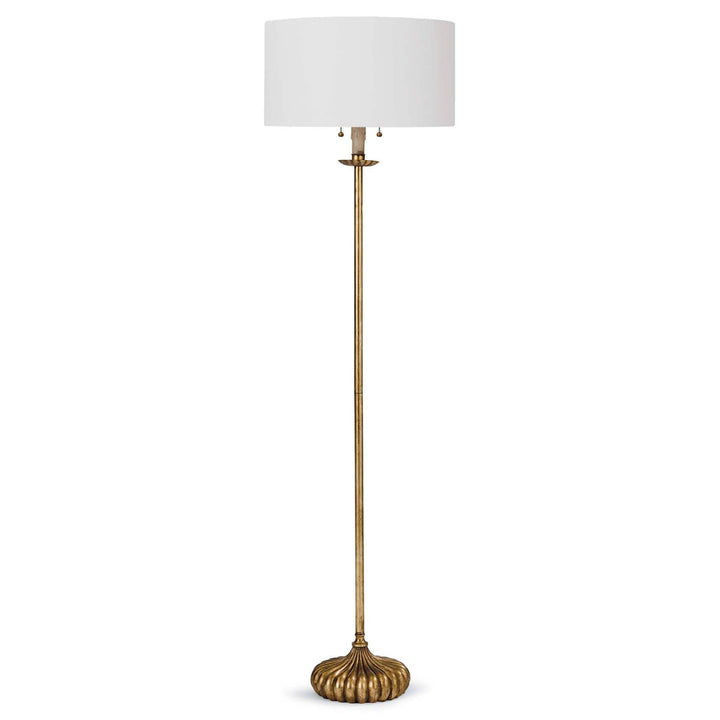 Regina Andrew  Clove Stem Floor Lamp (Antique Gold Leaf) Table Lamps Regina Andrew Antique Gold Leaf  