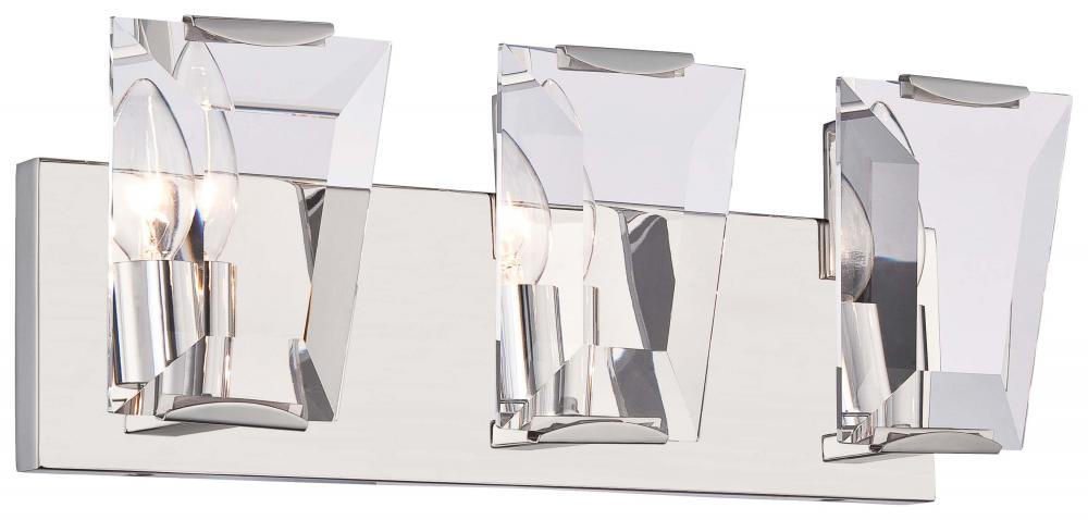 Minka Metropolitan 3 LIGHT BATH N2983 Vanity Lights Minka Metropolitan Nickel  