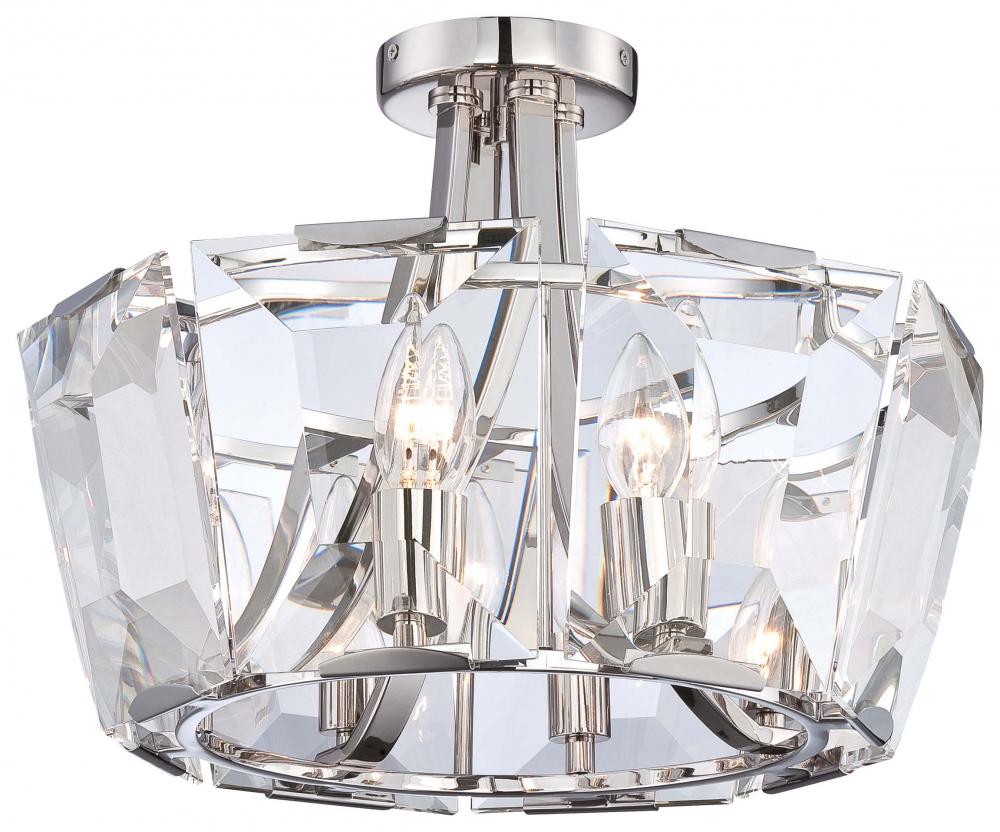 Minka Metropolitan 8 LIGHT SEMI FLUSH MOUNT N6987 Ceiling Flush Mounts Minka Metropolitan Nickel  