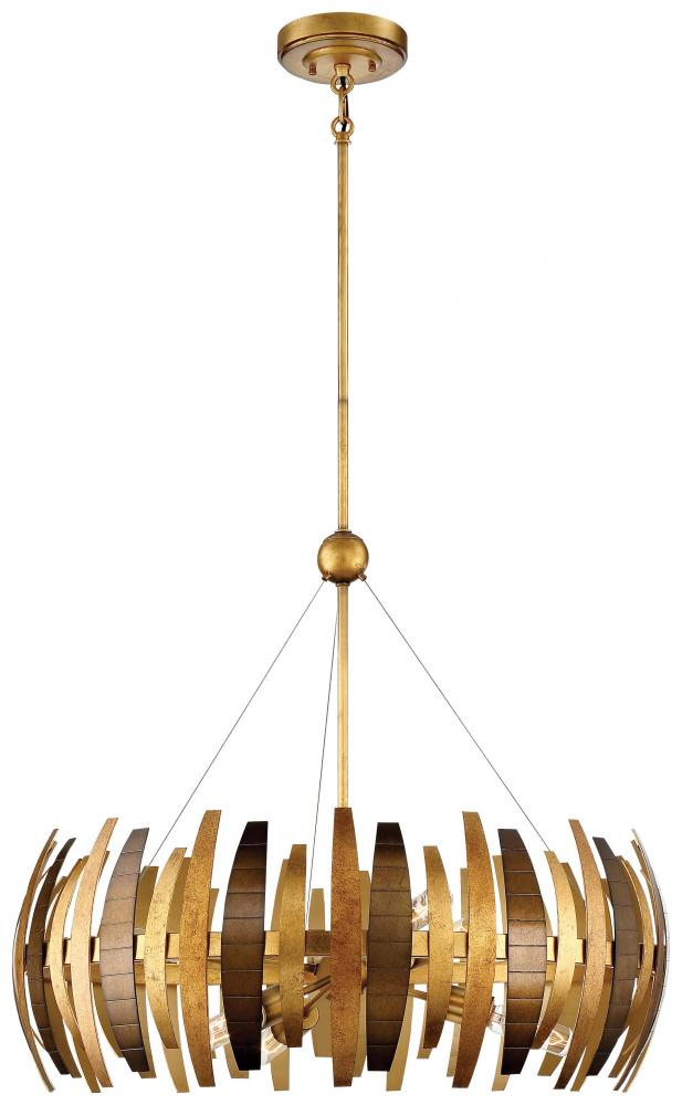 Minka Metropolitan SIX LIGHT CHANDELIER N7837 Chandeliers Minka Metropolitan Gold  