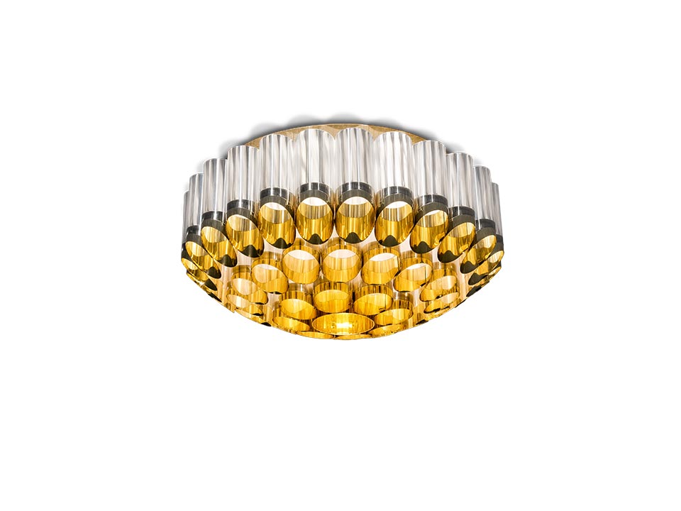 SLAMP ODEON 65 CEILING Ceiling Flush Mounts Slamp PRISMA  GOLD  