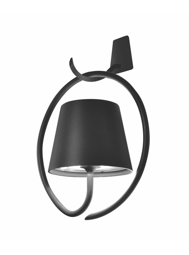 Zafferano America Poldina Wall Lamp w/ Bracket Cordless Lamps Zafferano America Dark grey  