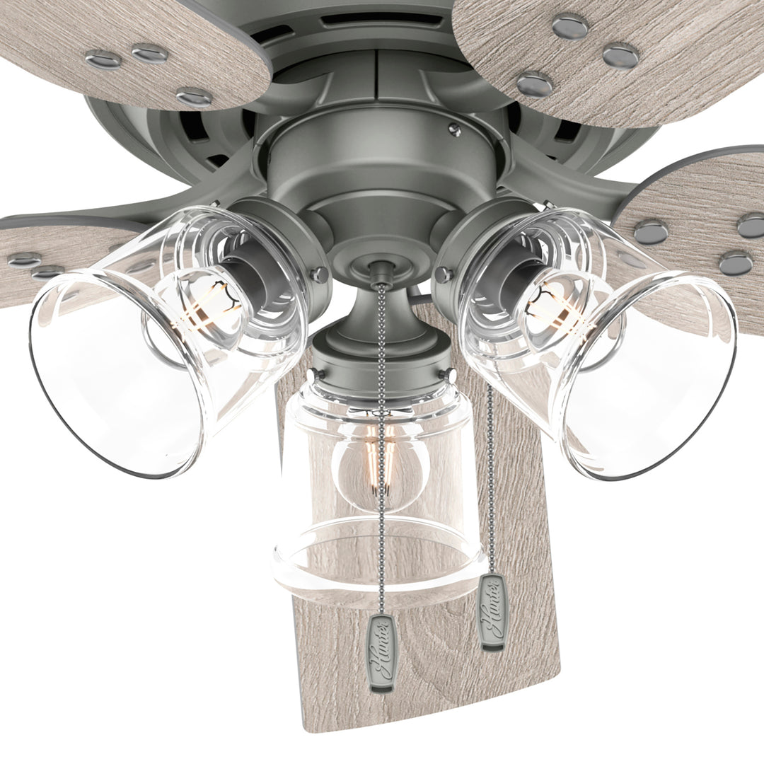 Hunter 52 inch Shady Grove Low Profile Ceiling Fan with LED Light Kit and Pull Chain