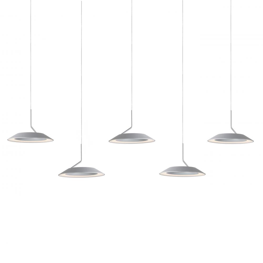 Koncept Inc Royyo Pendant (linear with 5 pendants), Silver, Silver Canopy RYP-L5-SW-SIL Pendant Koncept Inc Silver  