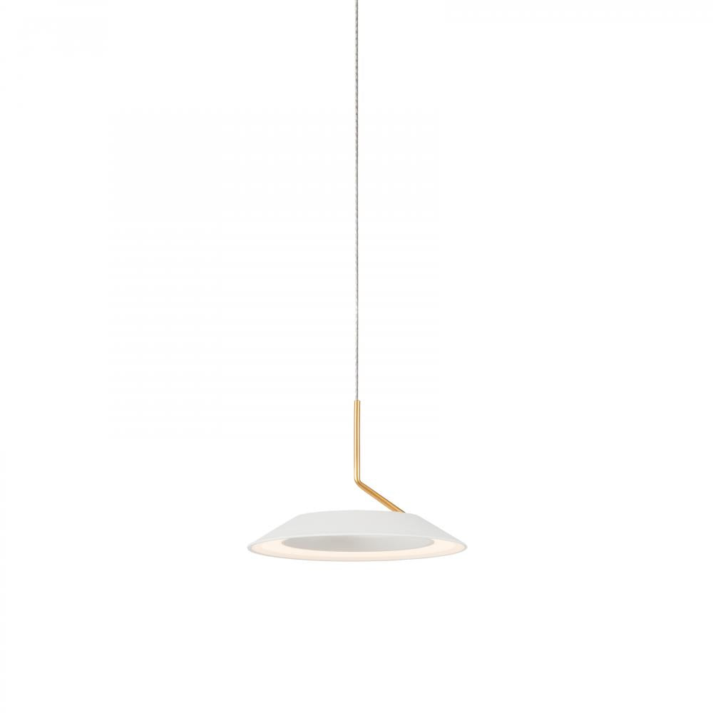 Koncept Inc Royyo Pendant (single), Matte White with Gold accent RYP-S1-SW-MWG Pendant Koncept Inc White  