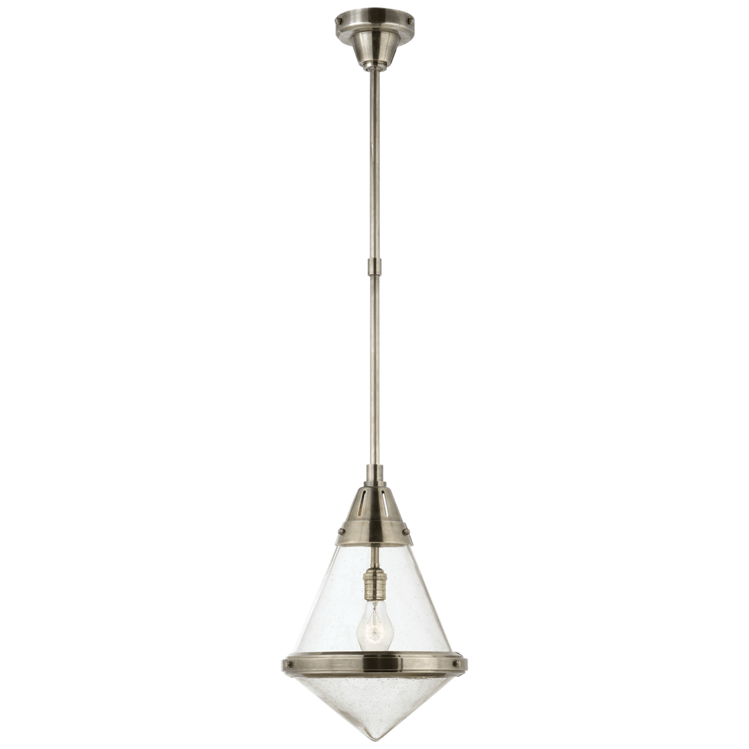 Visual Comfort Gale Small Pendant Mini-Pendants Visual Comfort & Co. Antique Nickel Seeded Glass 